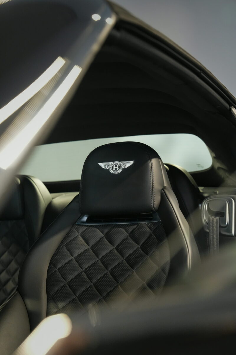 Bentley seat detail captured with a luxury automotive interior focus